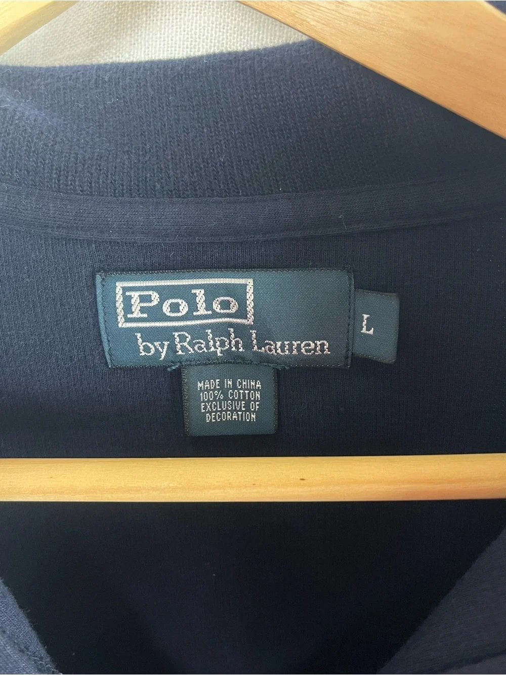 Polo Ralph Lauren Navy 1/4 Zip 100% Cotton Sweater Sweatshirt Men’s L